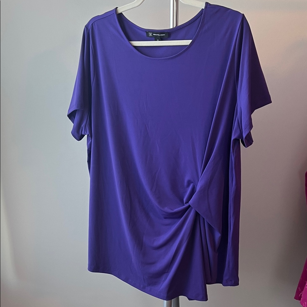 INC International Concepts Short Sleeve Purple Tee